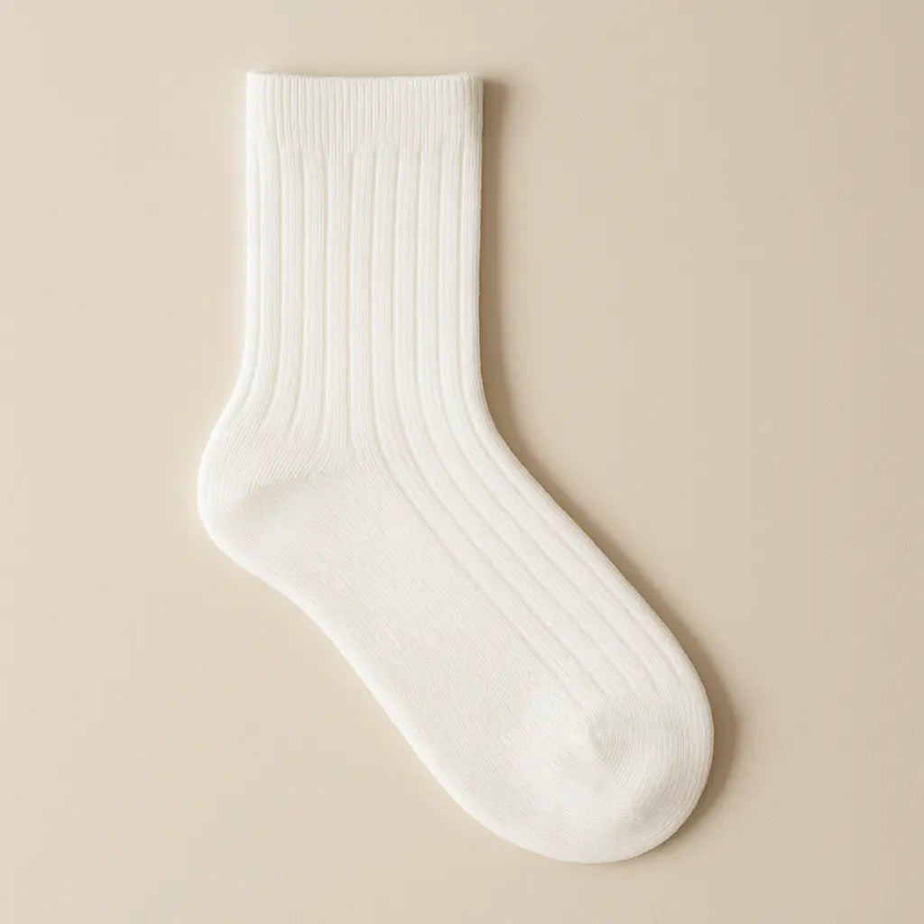 Chaussettes Enfant Couleurs Blanc Coton Mollet vue à plat