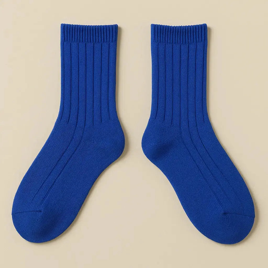 Chaussettes Enfants Couleurs Bleu Mollet en Coton paire