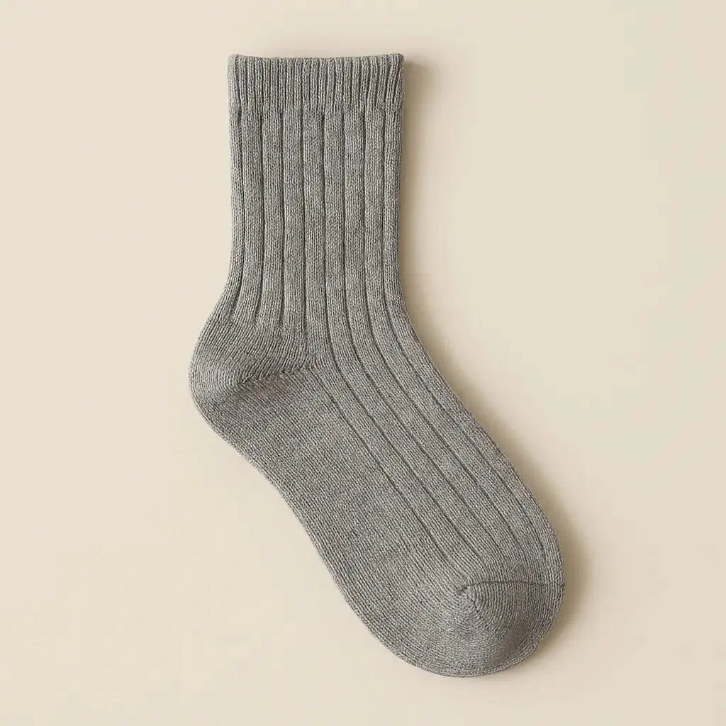 Chaussettes Enfants Couleurs Gris Clair Coton Mollet vue à plat