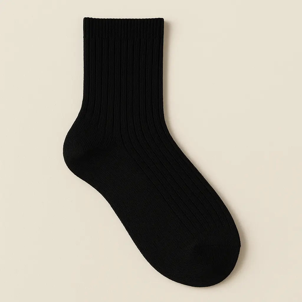 Chaussettes enfants Couleurs noir coton mollet vue à plat