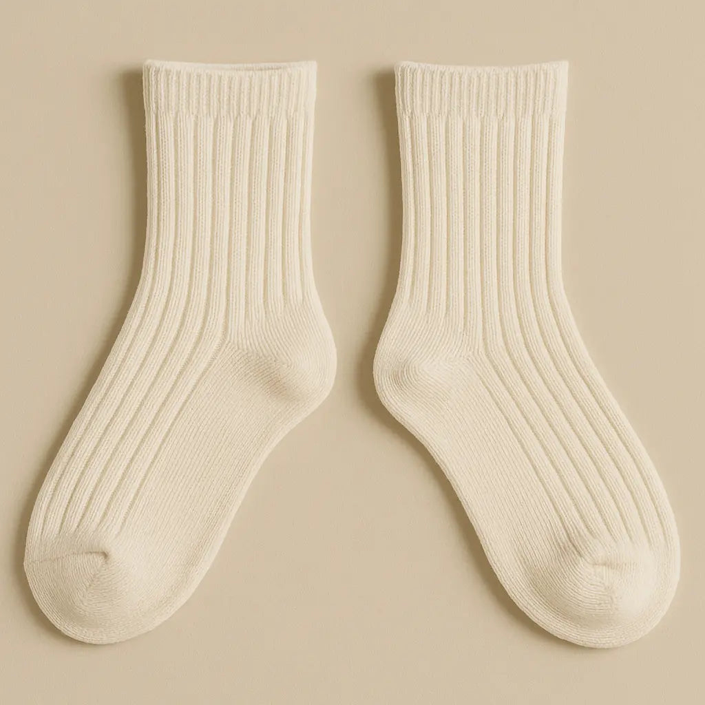 Chaussettes enfants Couleurs vanille mollet coton paire