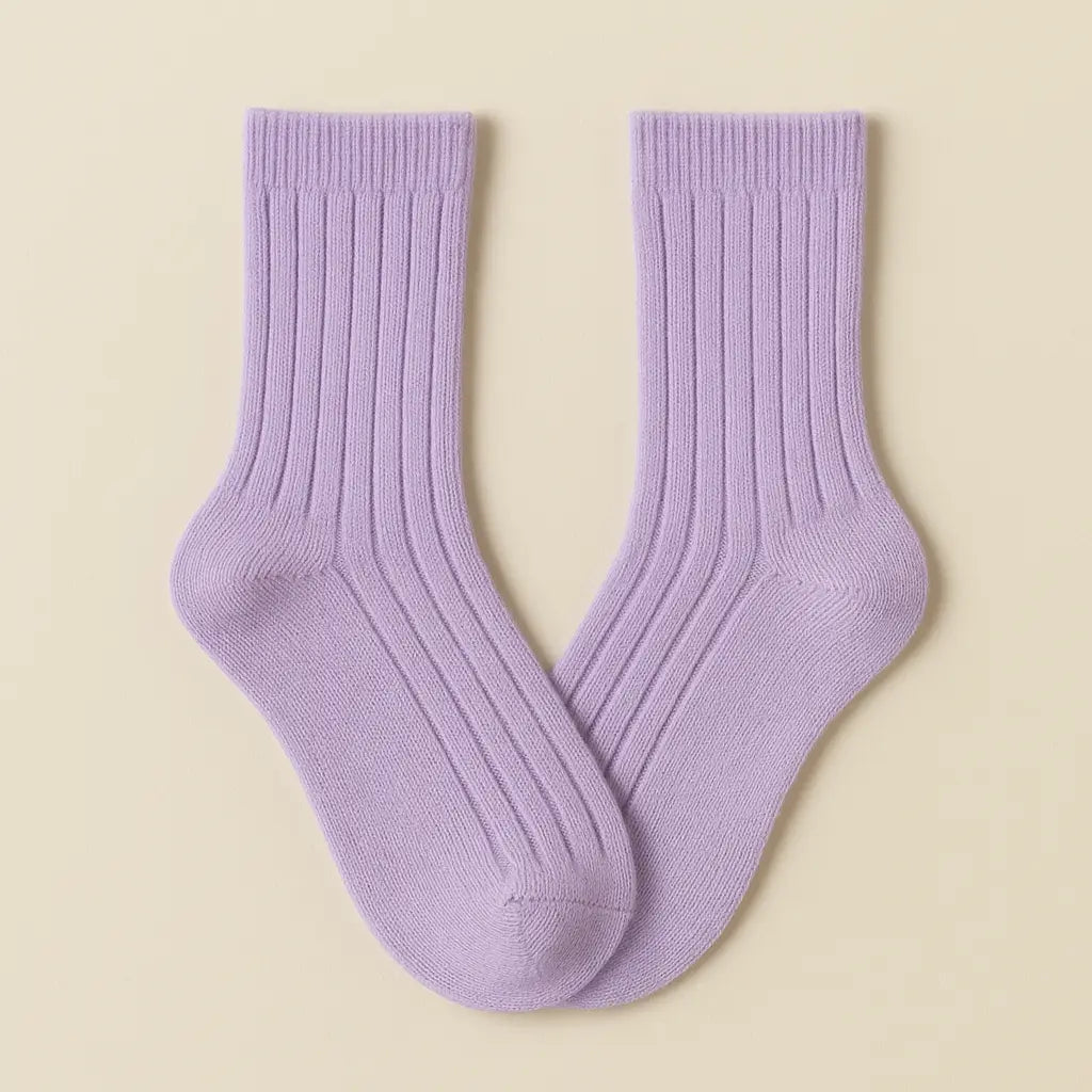 Chaussettes enfants Couleurs violet clair en coton mollet paire