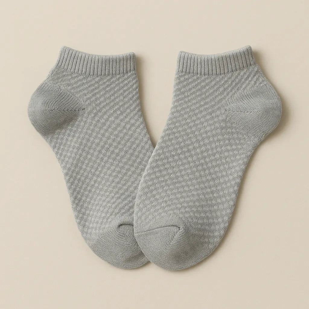 Chaussettes enfants socquettes coton gris clair paire