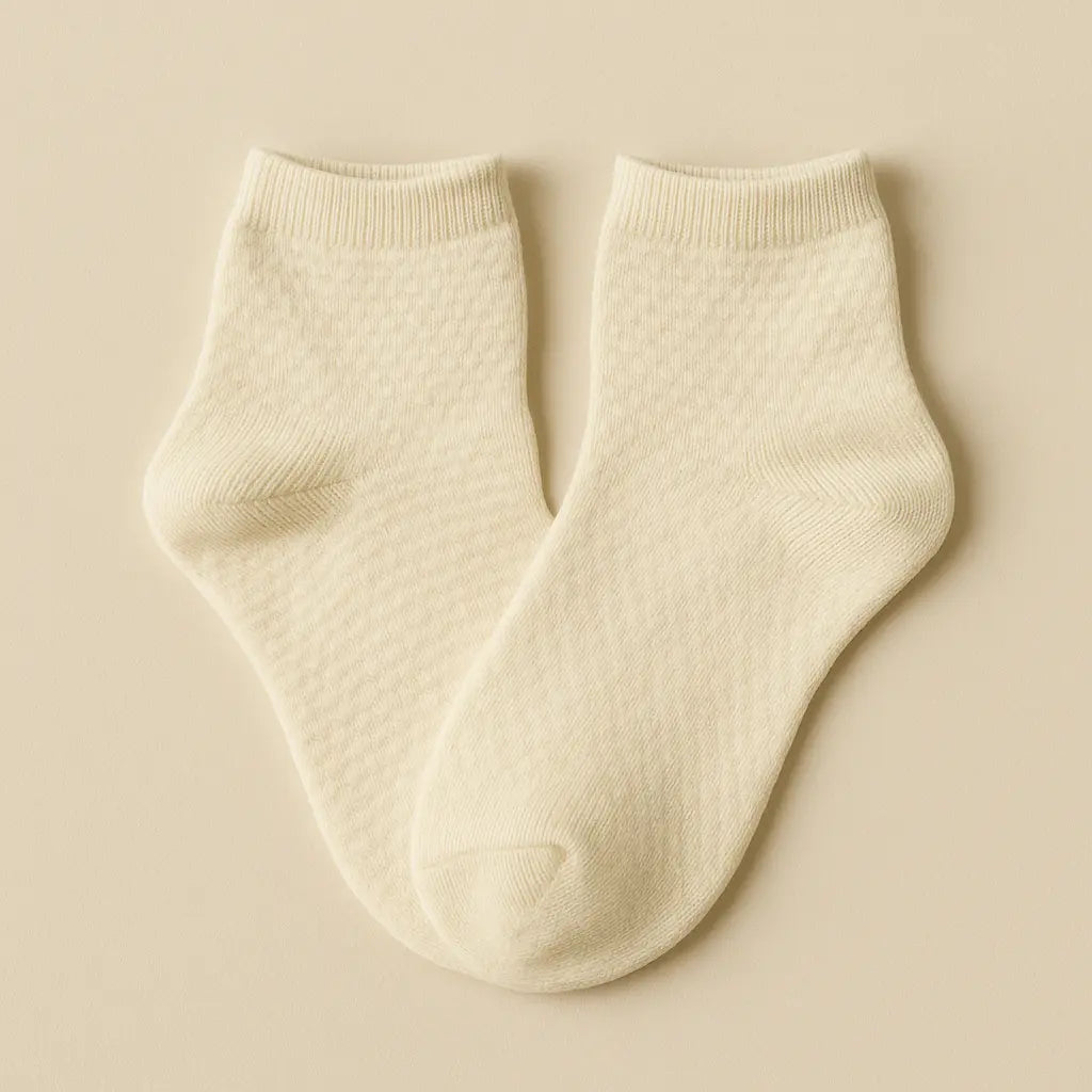 Chaussettes enfants socquettes jaunes en coton paire