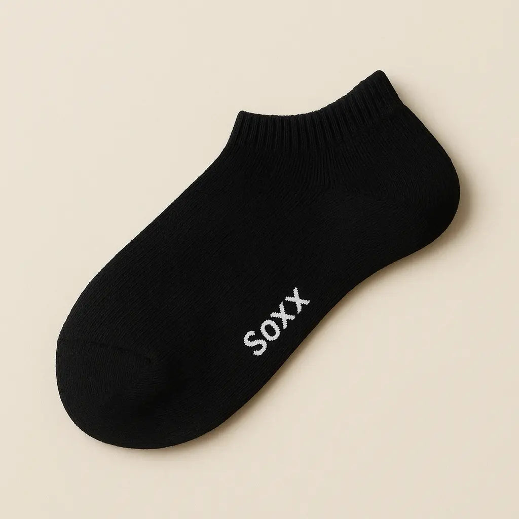 Chaussettes enfants socquettes noir en coton vue à plat