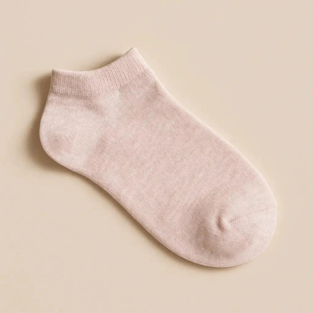 Chaussettes enfants socquettes rose en coton vue à plat