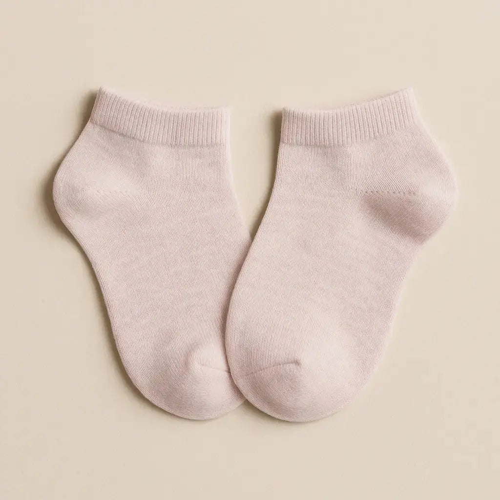 Chaussettes enfants socquettes rose coton paire