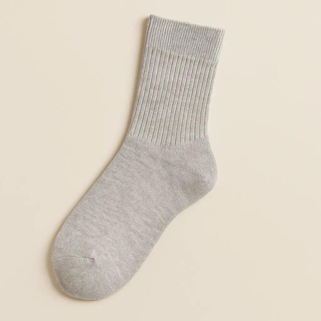 Chaussettes Femmes Couleurs Courtes Gris Clair en Coton vue à plat