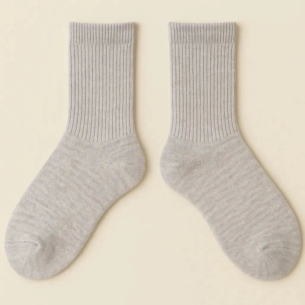 Chaussettes Femmes Couleurs Courtes Gris Clair en Coton paire
