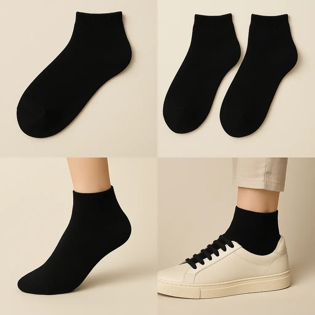 Chaussettes femmes Courtes Coton Noir Collection Couleurs galerie produit