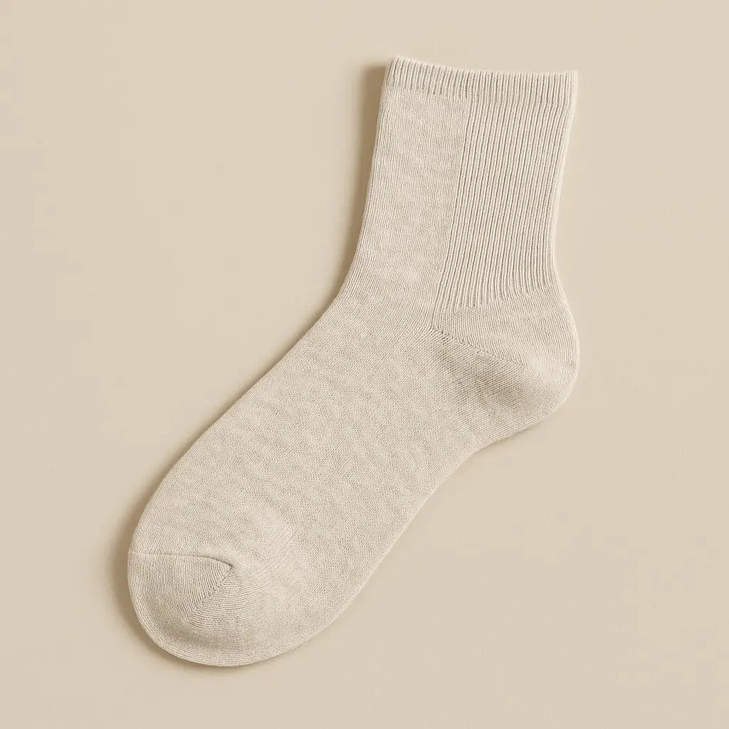 Chaussettes femmes Couleurs courtes coton Nude vue à plat