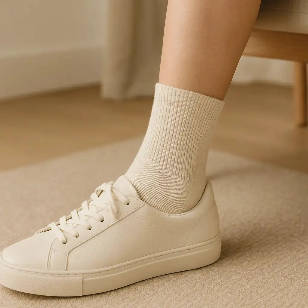 Chaussettes femmes Couleurs courtes coton Nude en situation