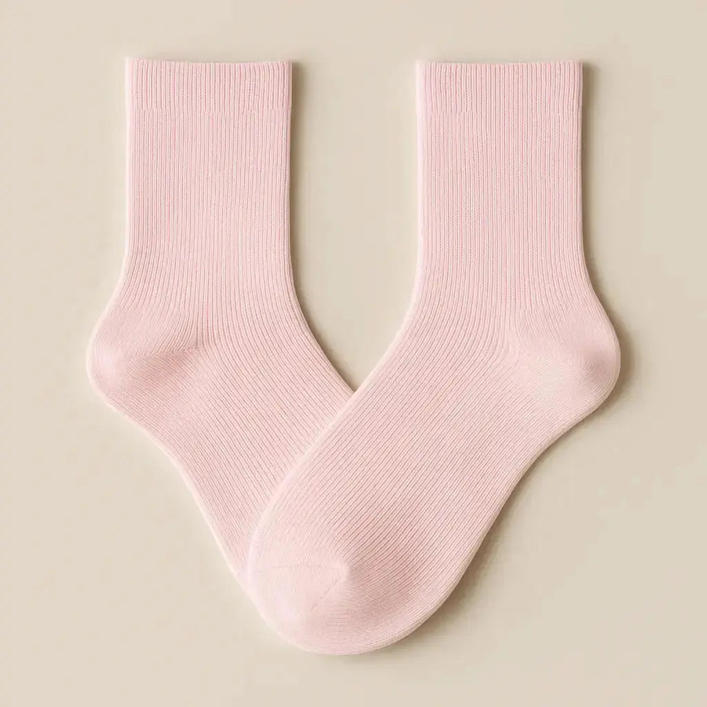 Chaussettes femmes Couleurs rose clair courtes en coton paire