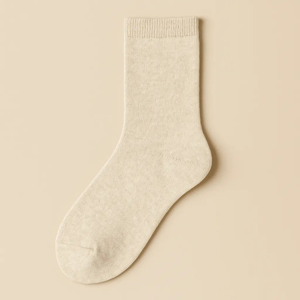 Chaussettes femme Couleurs Avoine en coton mollet vue à plat