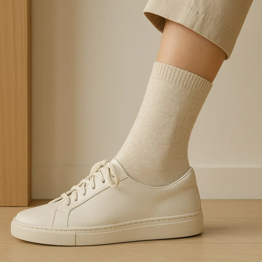 Chaussettes femme Couleurs Avoine en coton mollet en situation