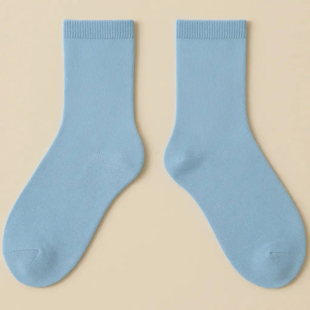 Chaussettes Femme Couleurs Bleu Clair en Coton Mollet paire