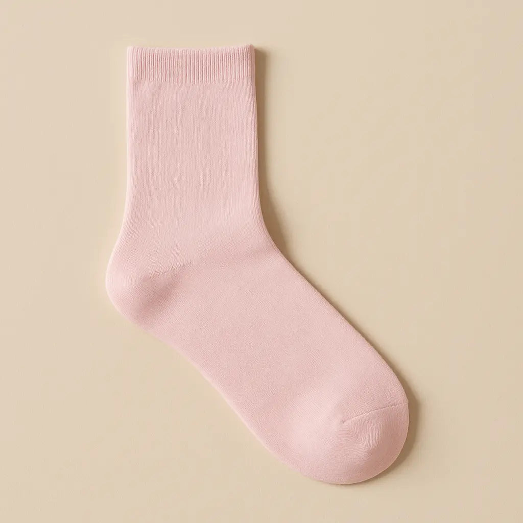 Chaussettes femmes Couleurs rose clair en coton mollet vue à plat