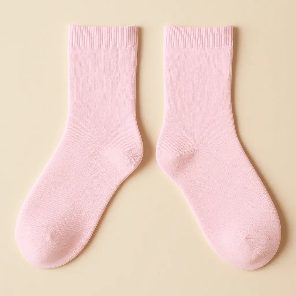 Chaussettes femmes Couleurs rose clair en coton mollet paire