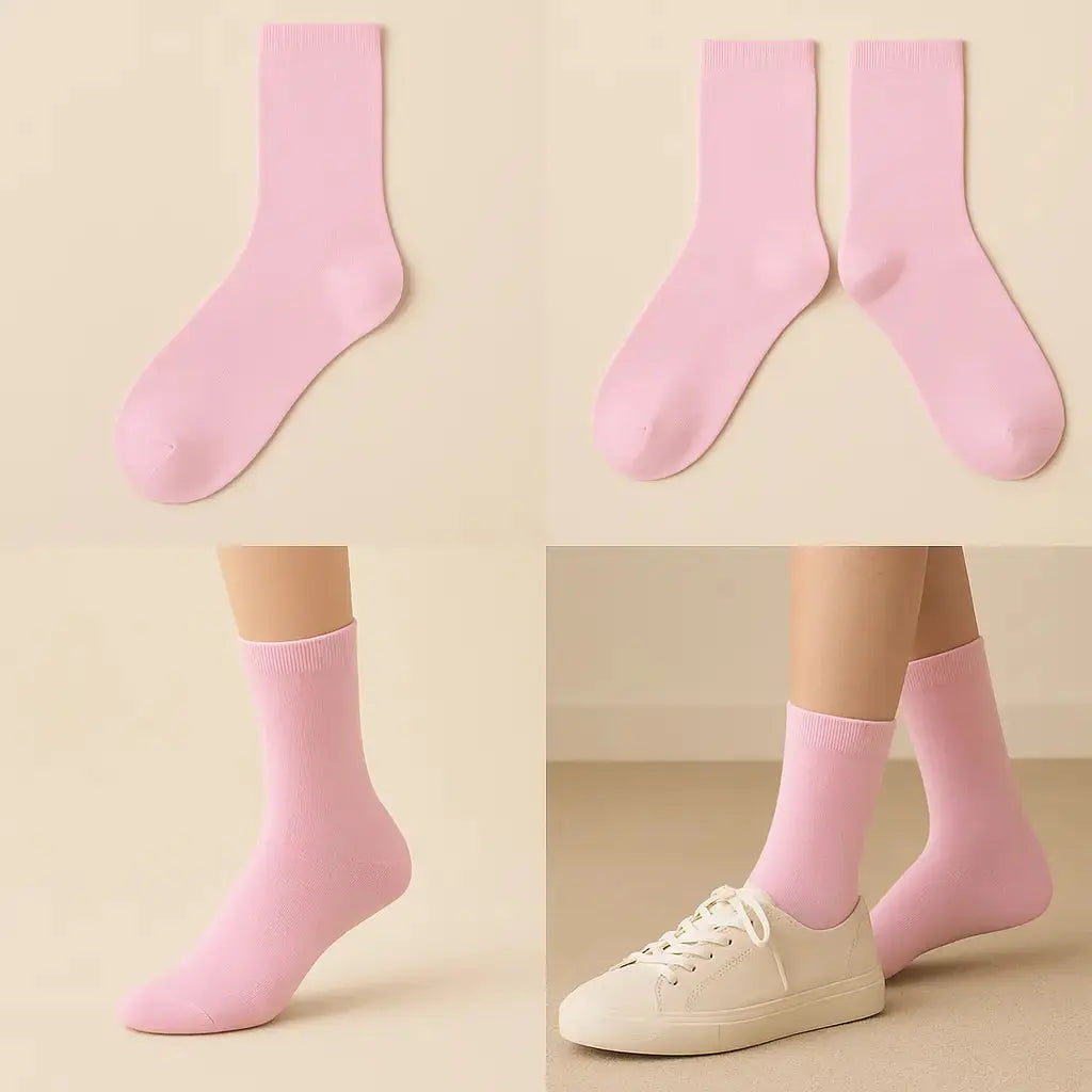 Chaussettes femmes Couleurs rose clair en coton mollet galerie produit