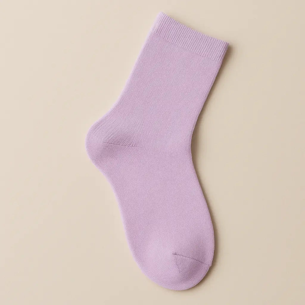 Chaussettes Femmes Couleurs Violet clair Mollet Coton vue à plat