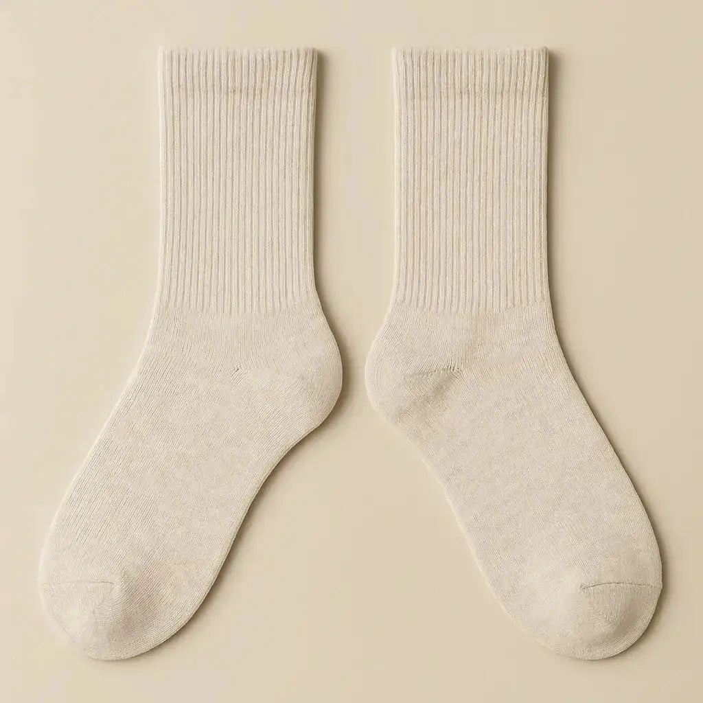 Chaussettes femmes Couleurs Avoine coton mi-mollet paire