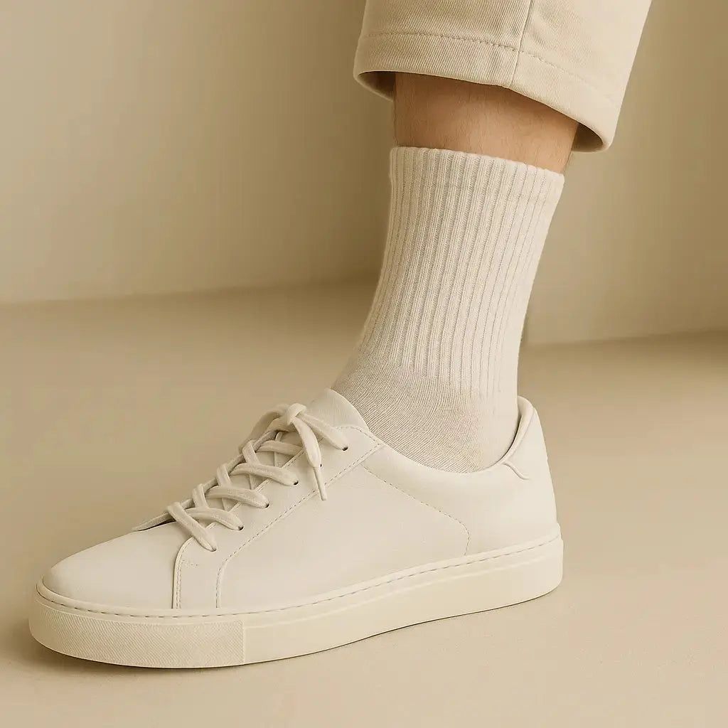 Chaussettes femmes Couleurs Avoine coton mi-mollet avec chaussures