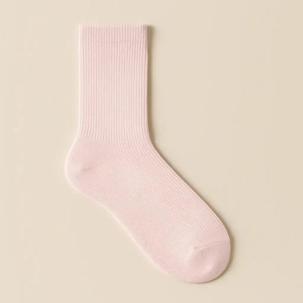 Chaussettes femmes Couleurs rose clair coton mollet vue à plat