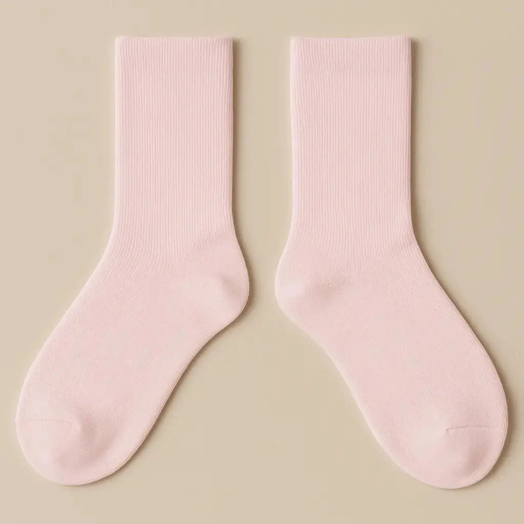 Chaussettes femmes Couleurs rose clair coton mollet paire