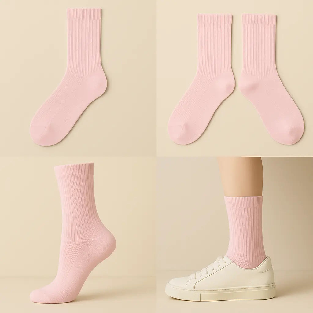 Chaussettes femmes Couleurs rose clair coton mollet galerie produit
