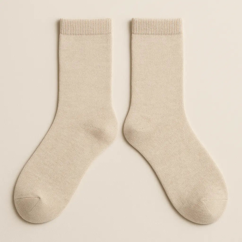 Chaussettes femmes Couleurs Avoine en coton mi-mollet paire