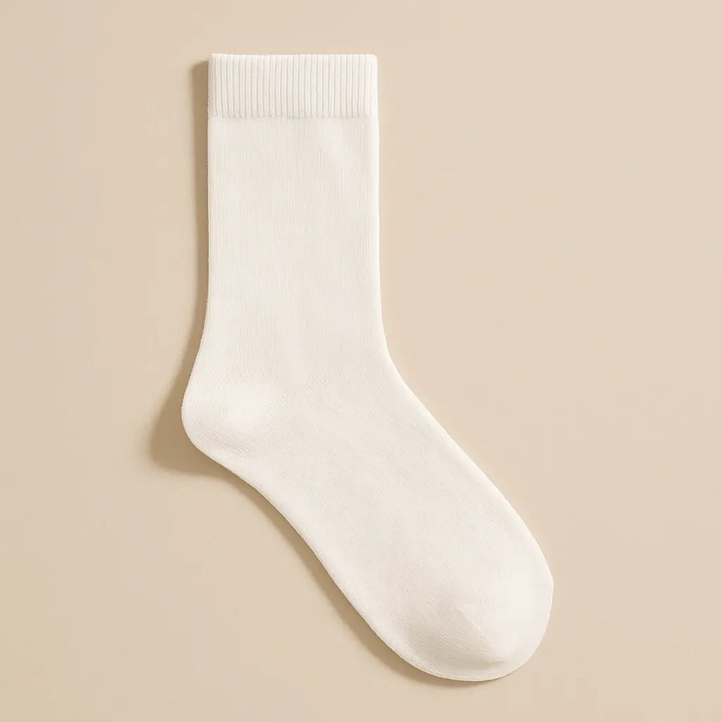 Chaussettes Femmes Couleurs Blanc Coton Mollet vue à plat