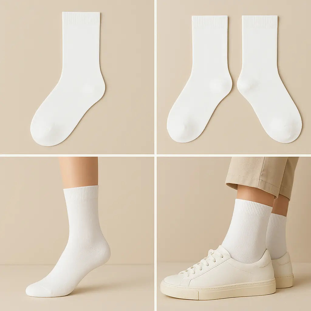 Chaussettes Femmes Couleurs Blanc Coton Mollet galerie produit