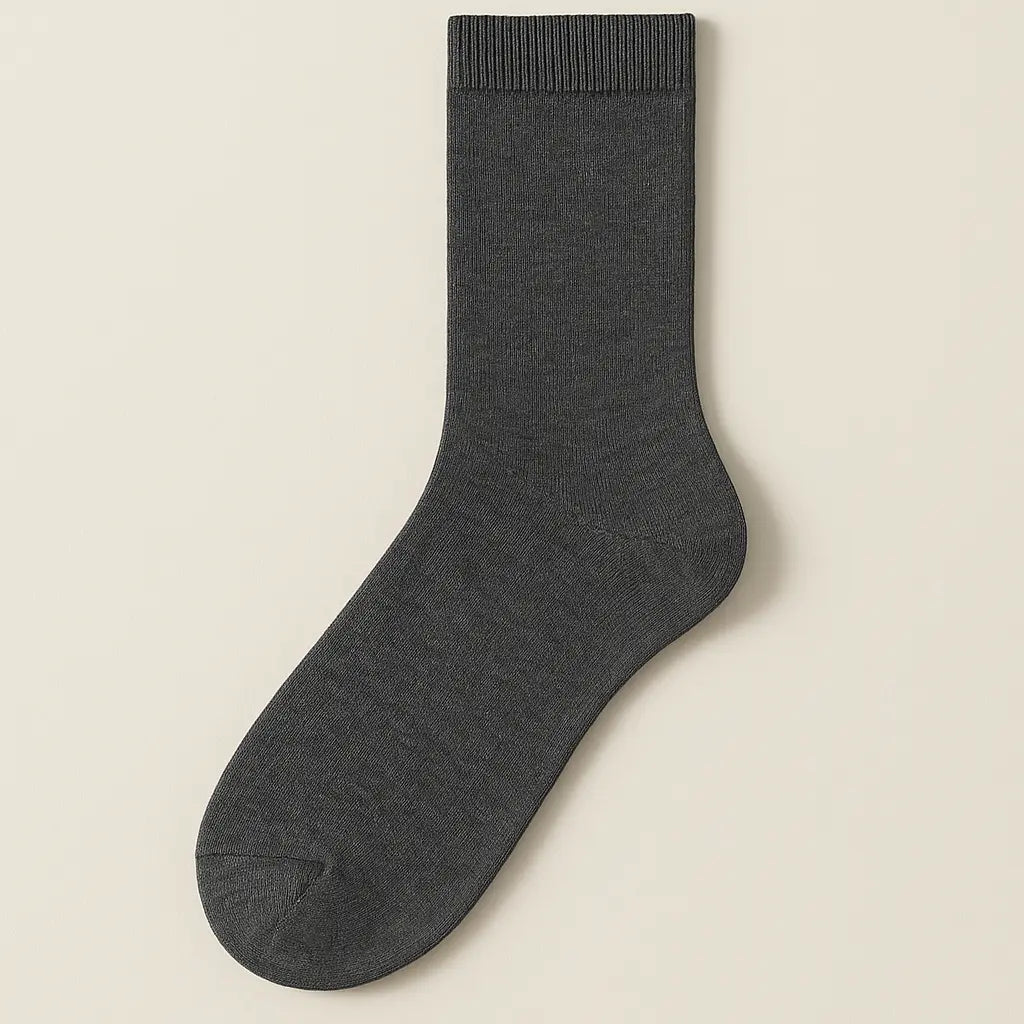 Chaussettes Femmes Couleurs Gris Foncé en Coton Mollet vue à plat