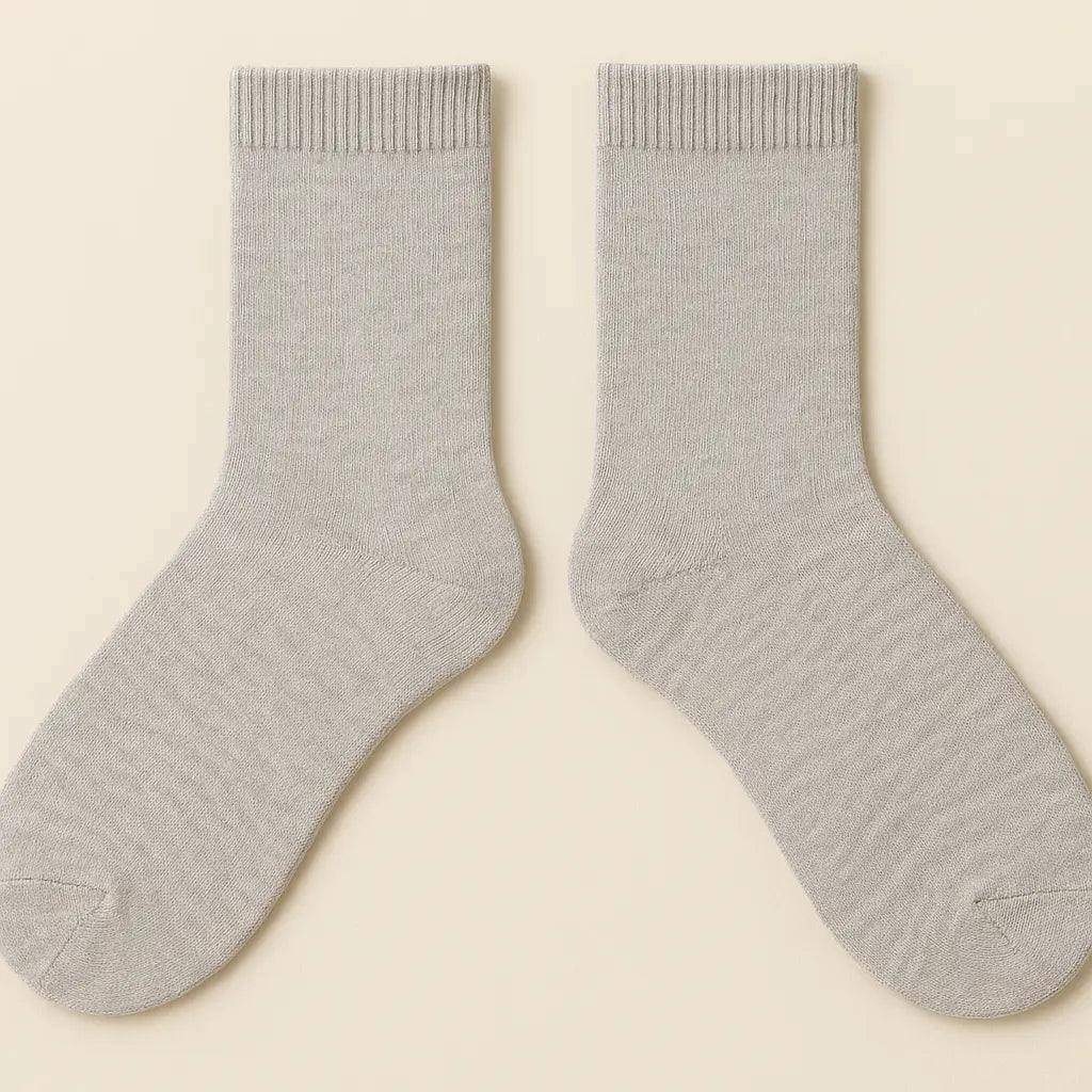 Chaussettes femmes Couleurs gris clair coton mollet paire