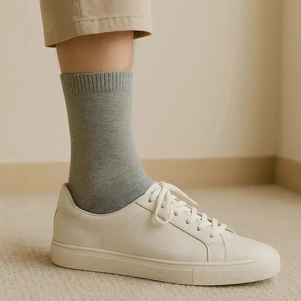 Chaussettes femmes Couleurs gris clair coton mollet en situation