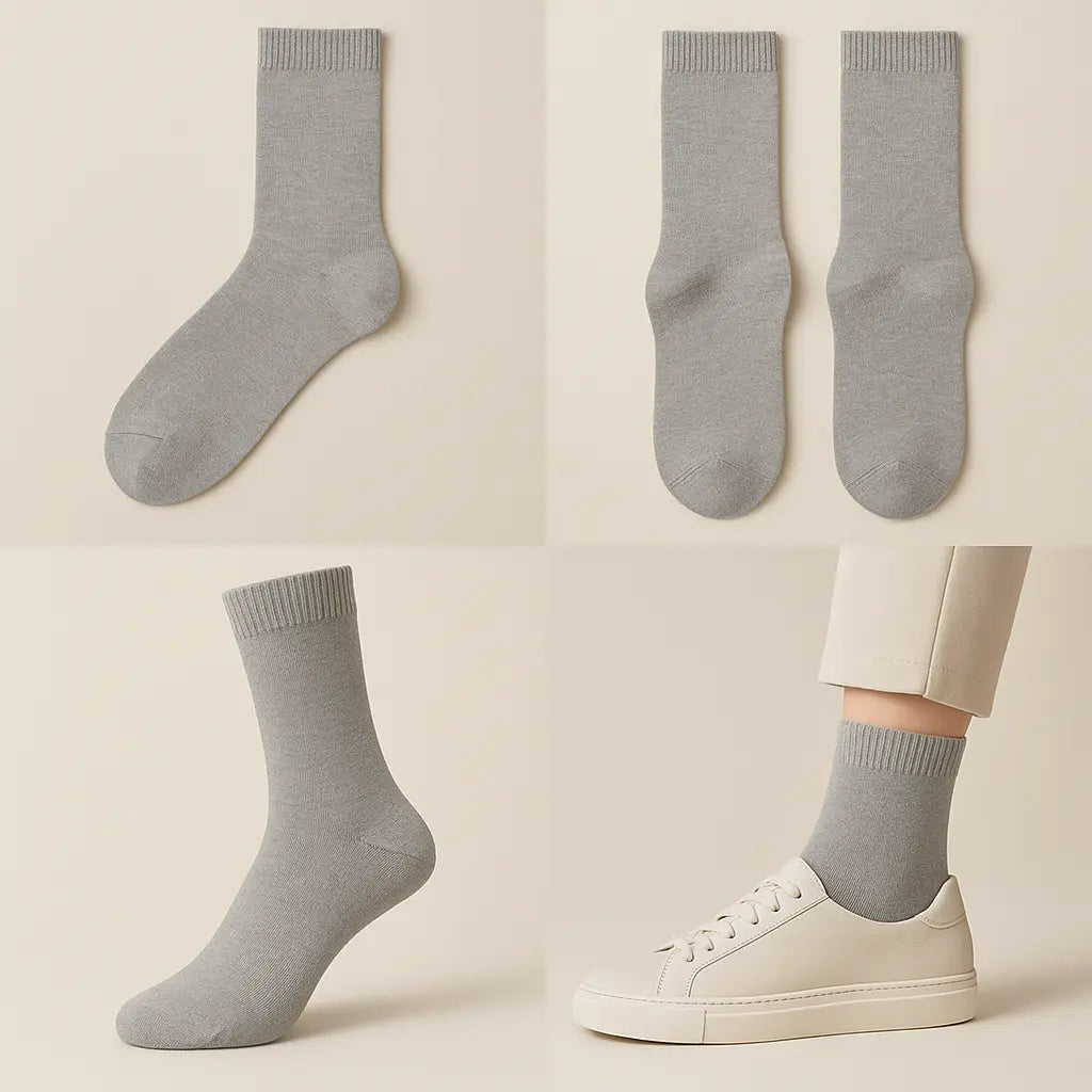 Chaussettes femmes Couleurs gris clair coton mollet galerie produit