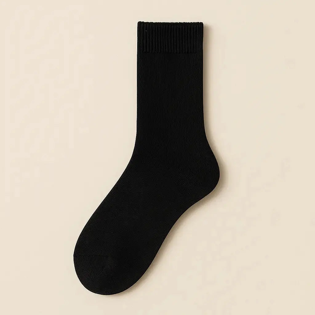 Chaussettes femmes Couleurs noir mollet coton vue à plat