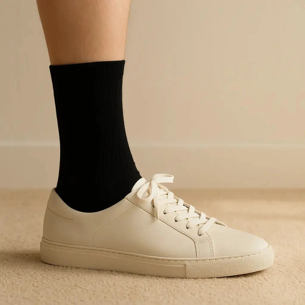 Chaussettes femmes Couleurs noir mollet coton en situation