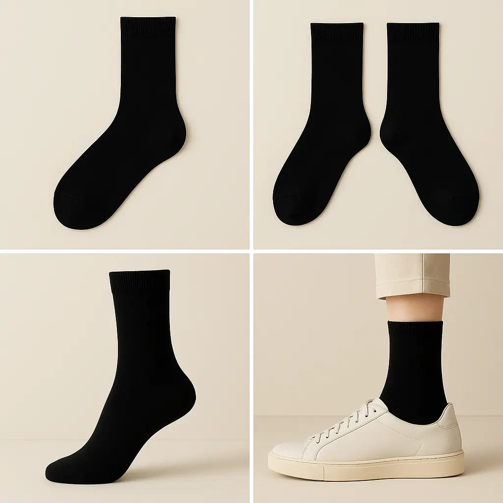 Chaussettes femmes Couleurs noir mollet coton galerie produit
