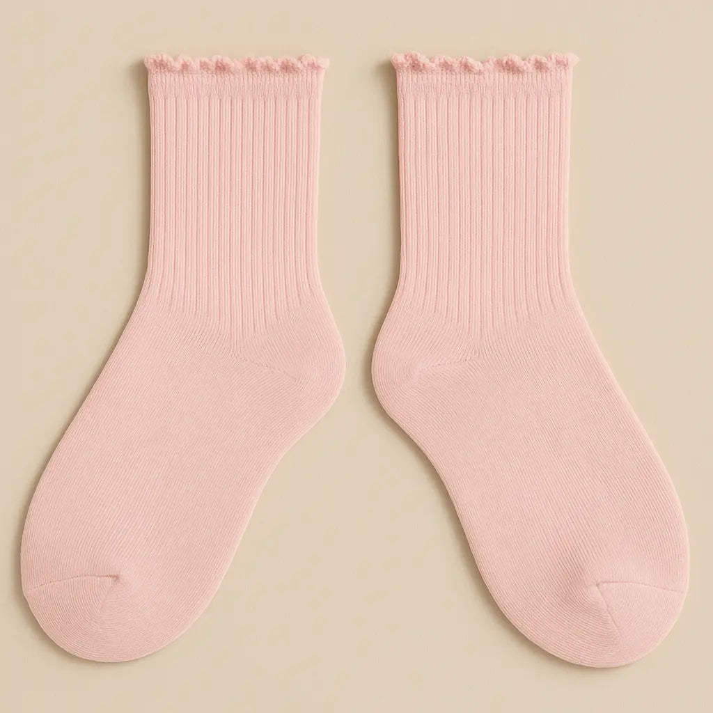 Chaussettes femmes Couleurs rose clair mollet coton paire
