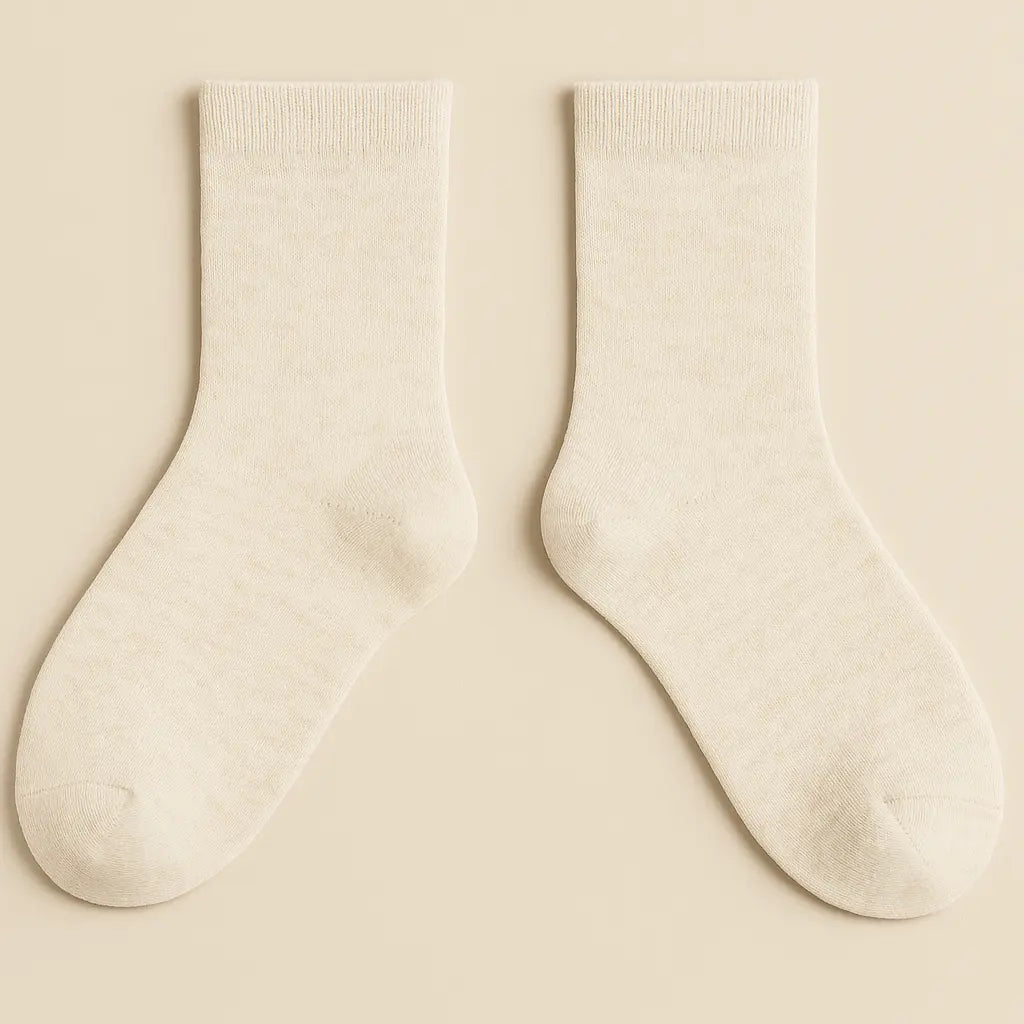 Chaussettes femmes Essential mollet coton beige paire