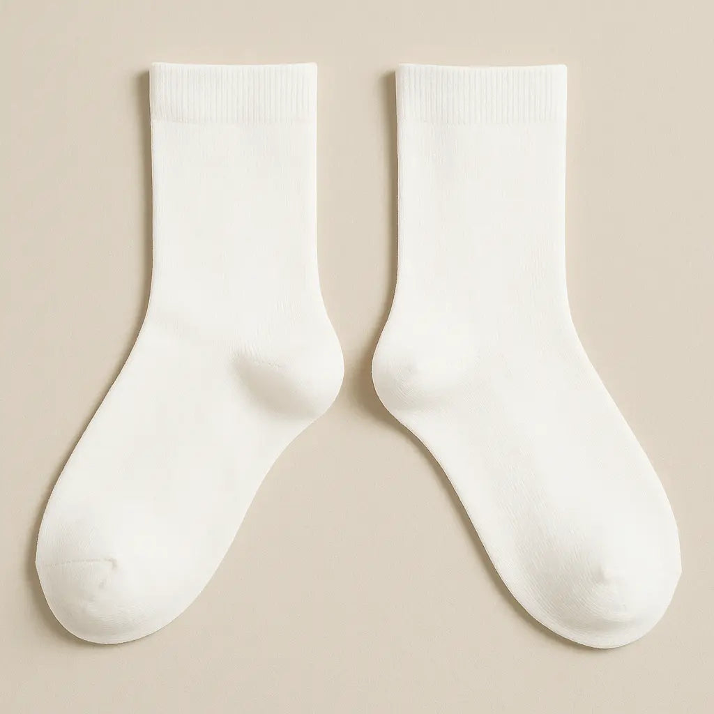 Chaussettes Femmes Essential Mollet Coton Blanc paire
