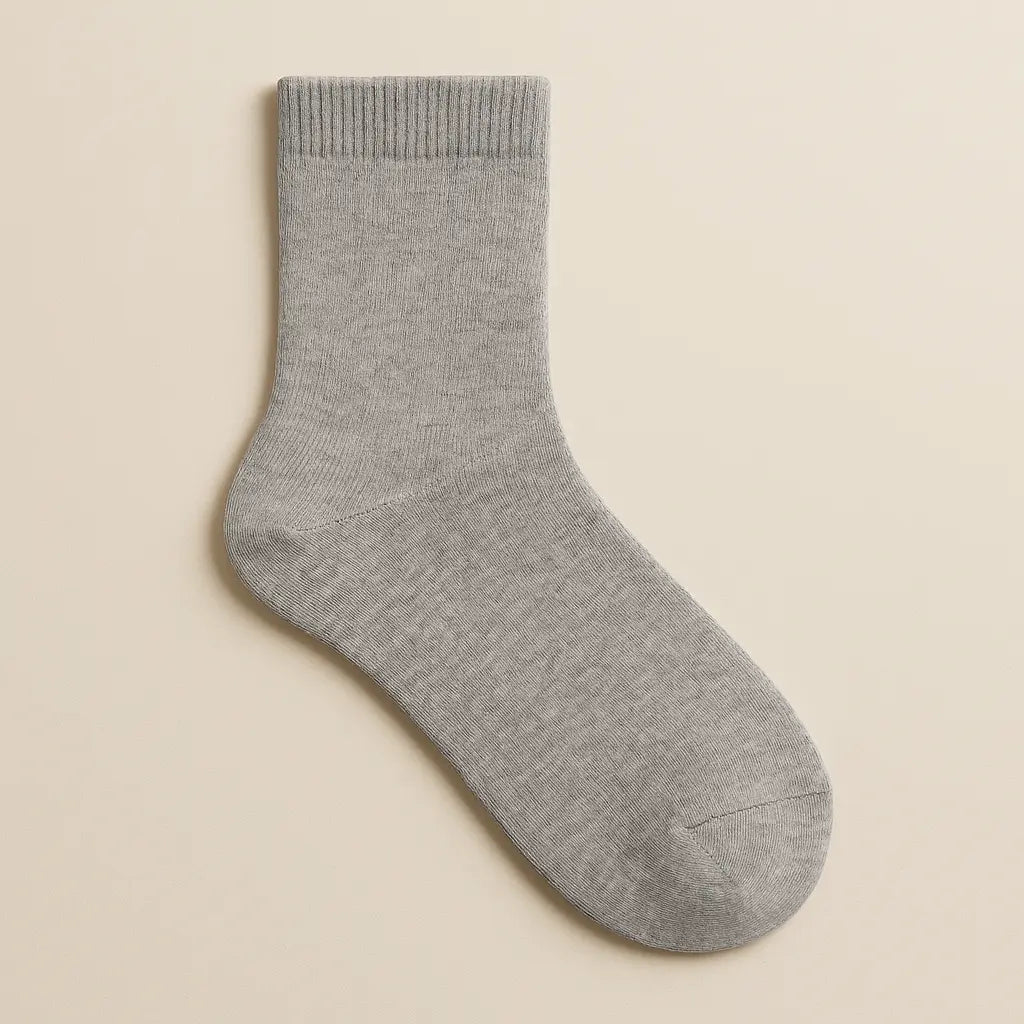 Chaussettes femmes Essential mollet coton gris clair vue à plat