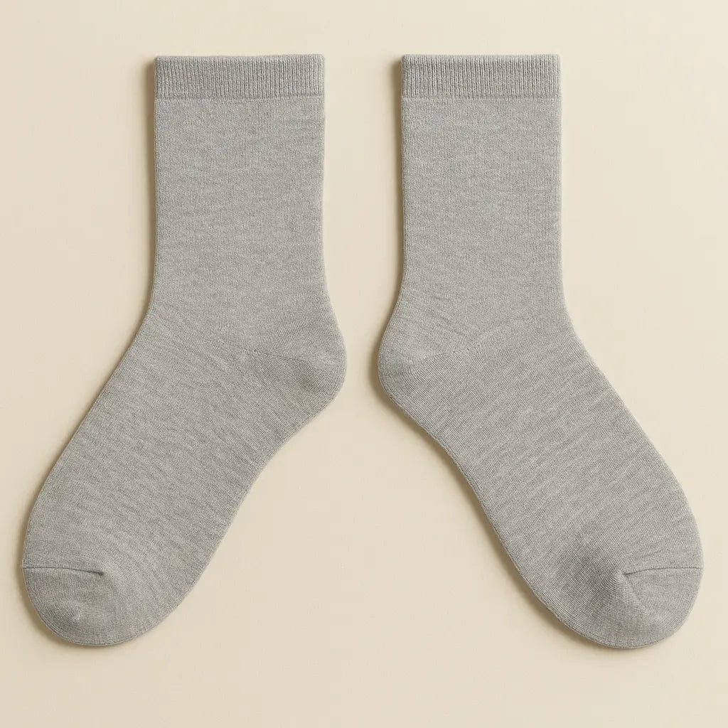 Chaussettes femmes Essential mollet coton gris clair paire