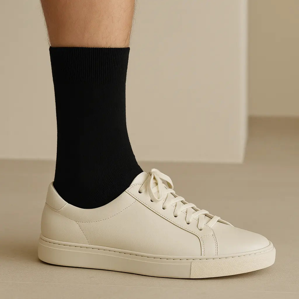 Chaussettes Femmes Essential Mollet Coton Noir avec chaussures