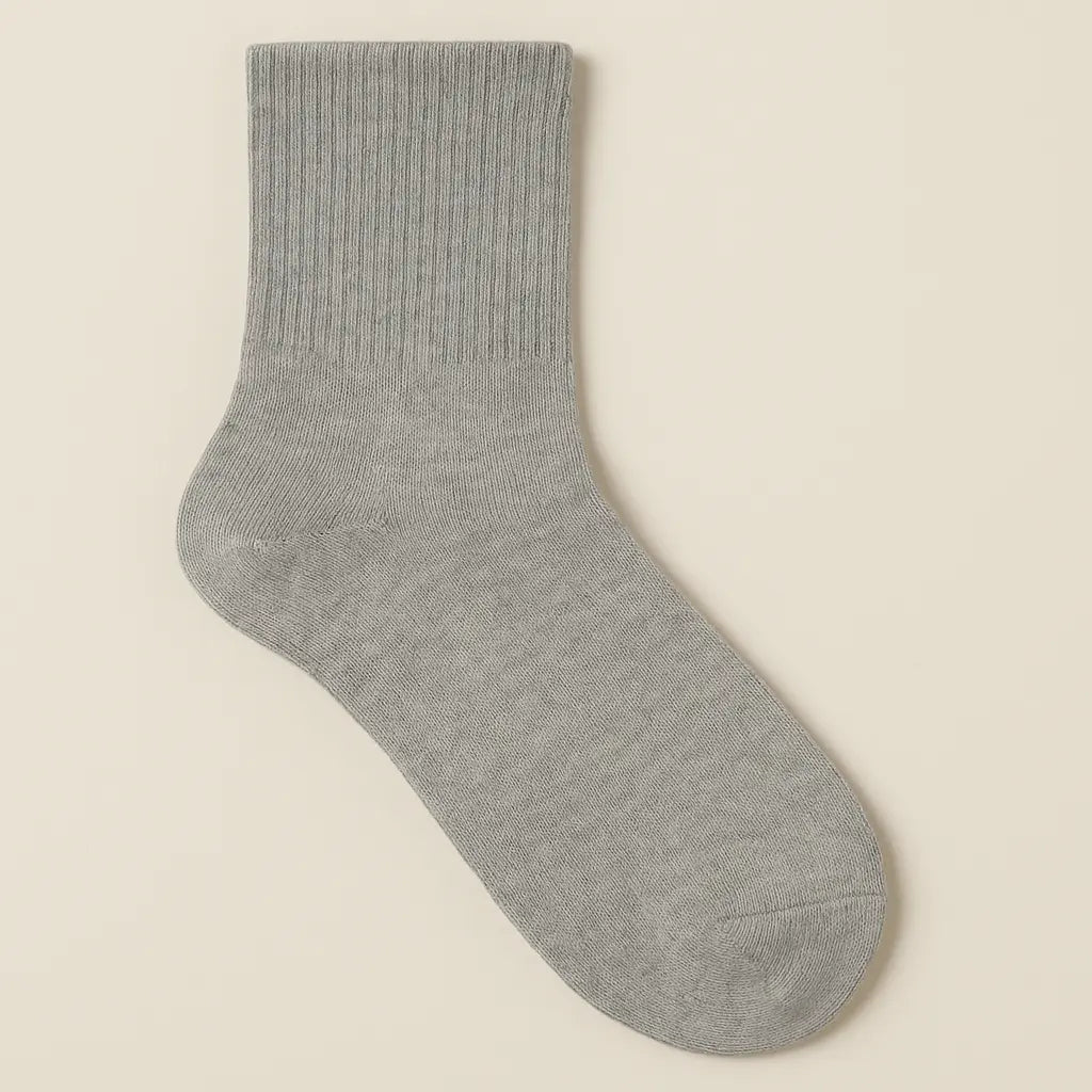 Chaussettes Femmes Essential Mollet Coton Gris Clair vue à plat
