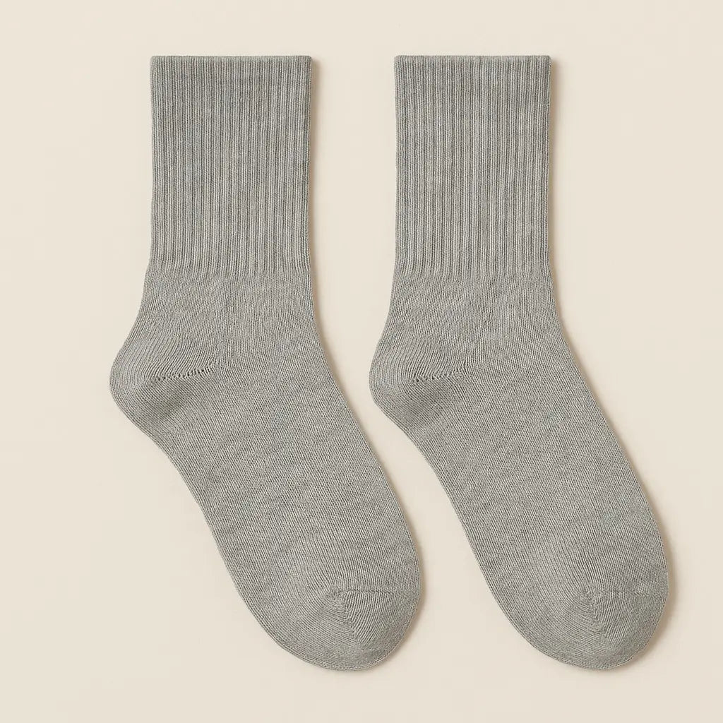Chaussettes Femmes Essential Mollet Coton Gris Clair paire