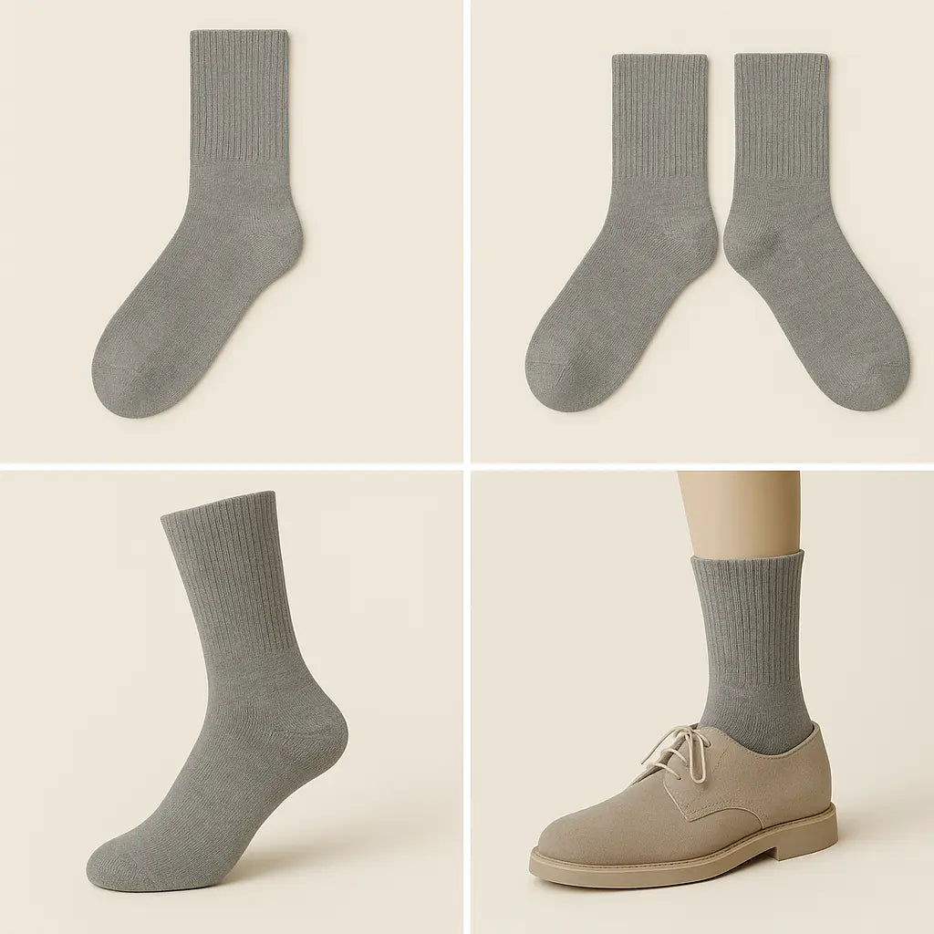 Chaussettes Femmes Essential Mollet Coton Gris Clair galerie produit