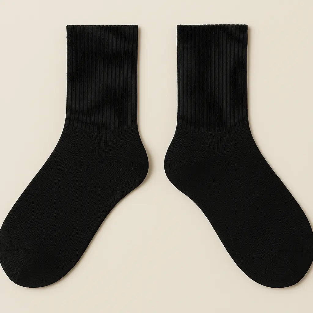 Chaussettes femmes Essential mollet coton noir paire