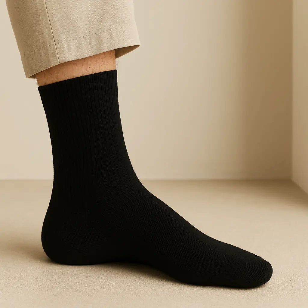 Chaussettes femmes Essential mollet coton noir en situation
